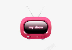 粉色收幔粉色电视机高清图片