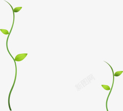 绿色清新画报边框装饰植物素材