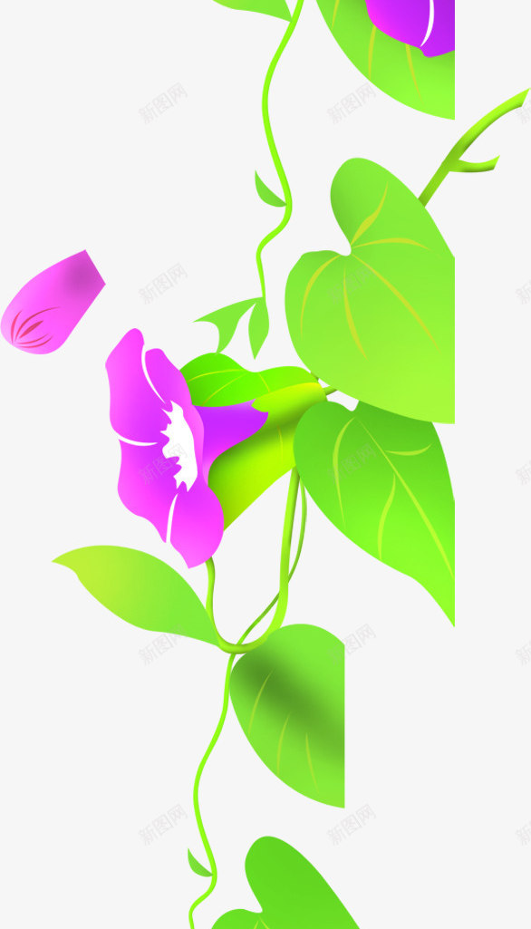 紫色卡通喇叭花造型花朵png免抠素材_88icon https://88icon.com 卡通 喇叭花 紫色 花朵 造型
