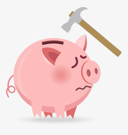 小猪存钱罐矢量图素材