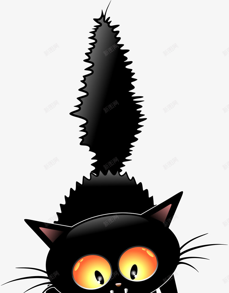 黑色炸毛猫咪png免抠素材_88icon https://88icon.com 万圣节 免抠PNG 动物 受到惊吓的猫 可爱 炸毛 炸毛猫 猫咪 装饰图案 黑色