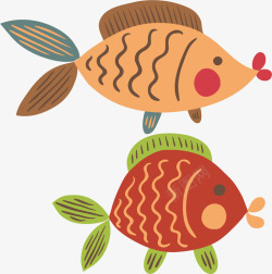 遨游的鱼彩色卡通动物鱼高清图片