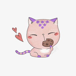 饼干爱心吃饼干的猫咪高清图片
