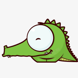 卡通绿色的鳄鱼矢量图素材