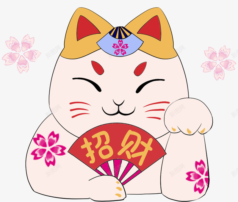 卡通手绘可爱招财猫插画psd免抠素材_88icon https://88icon.com 卡通手绘 招财 招财猫 插画 猫咪 装饰图案