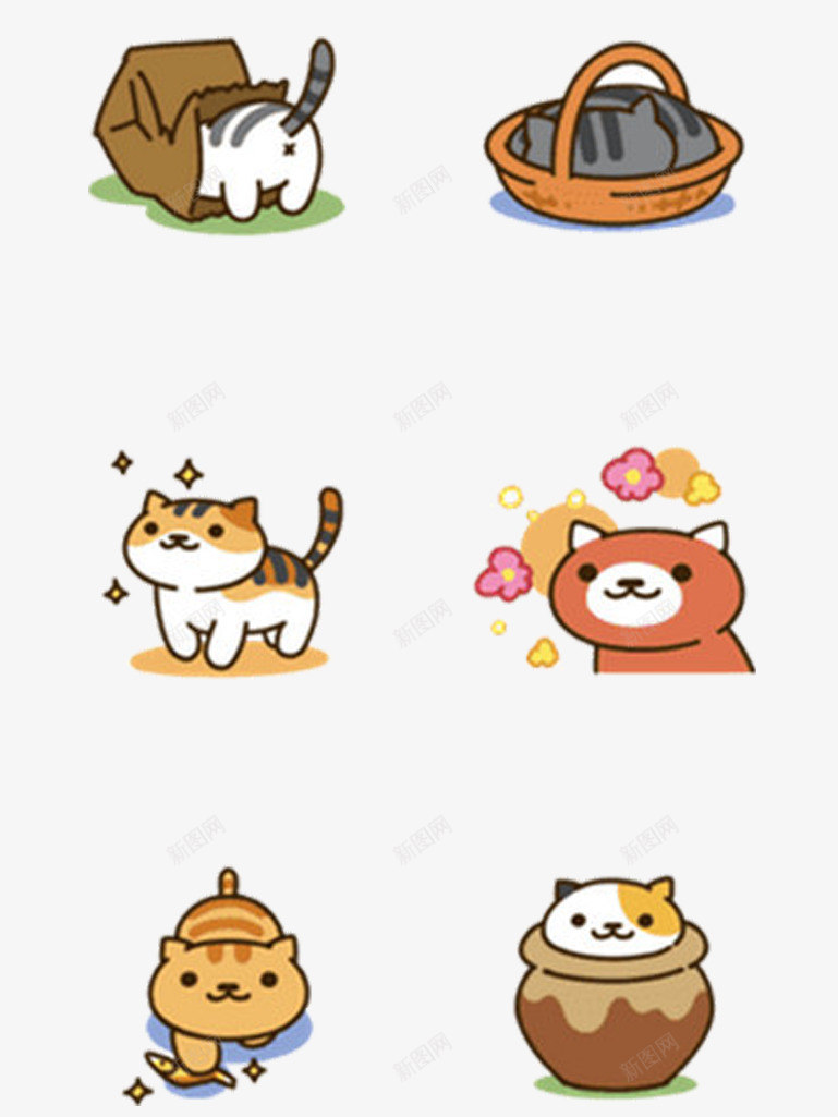 卡通猫咪矢量图eps免抠素材_88icon https://88icon.com 免费png素材 卡通 插画 猫咪 矢量图