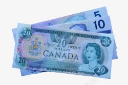 几张不同面额的加拿大纸币素材