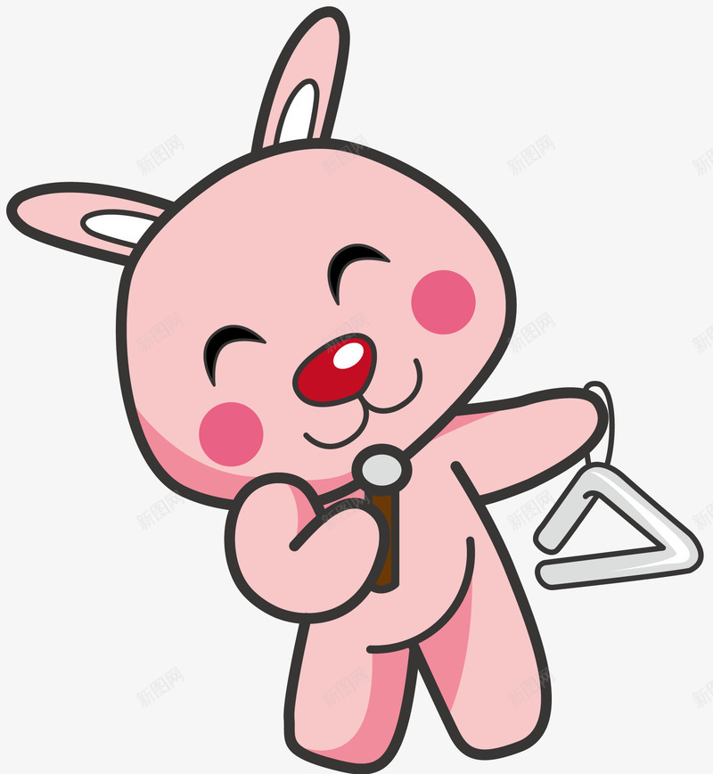 唱歌的小兔子png免抠素材_88icon https://88icon.com 卡通 唱歌 微笑 粉红色的小兔子 话筒 长耳朵