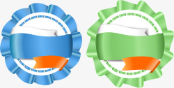两枚手绘徽章标签高清图片