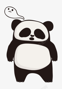 卡通熊猫画免费元素素材