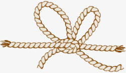 黄色麻绳绳结素材