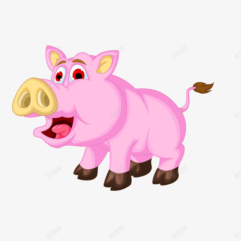 卡通粉红小猪动物矢量图ai免抠素材_88icon https://88icon.com 养殖场 农场 动物设计 家畜 小猪 手绘 粉红 矢量图