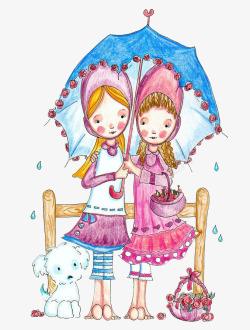 伞下的女孩伞下的小女孩高清图片