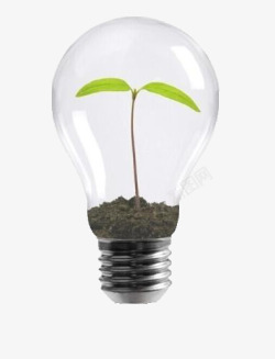 创意绿色节能灯泡素材