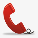红色电话话筒图标图标