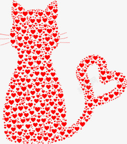 猫咪红色爱心素材
