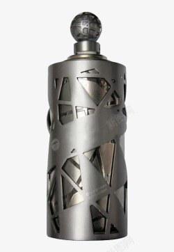 灰色外观金属酒瓶高清图片