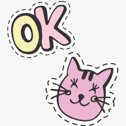 粉色猫咪卡通矢量图素材