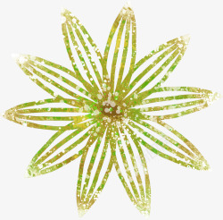 手绘绿色鲜花造型素材
