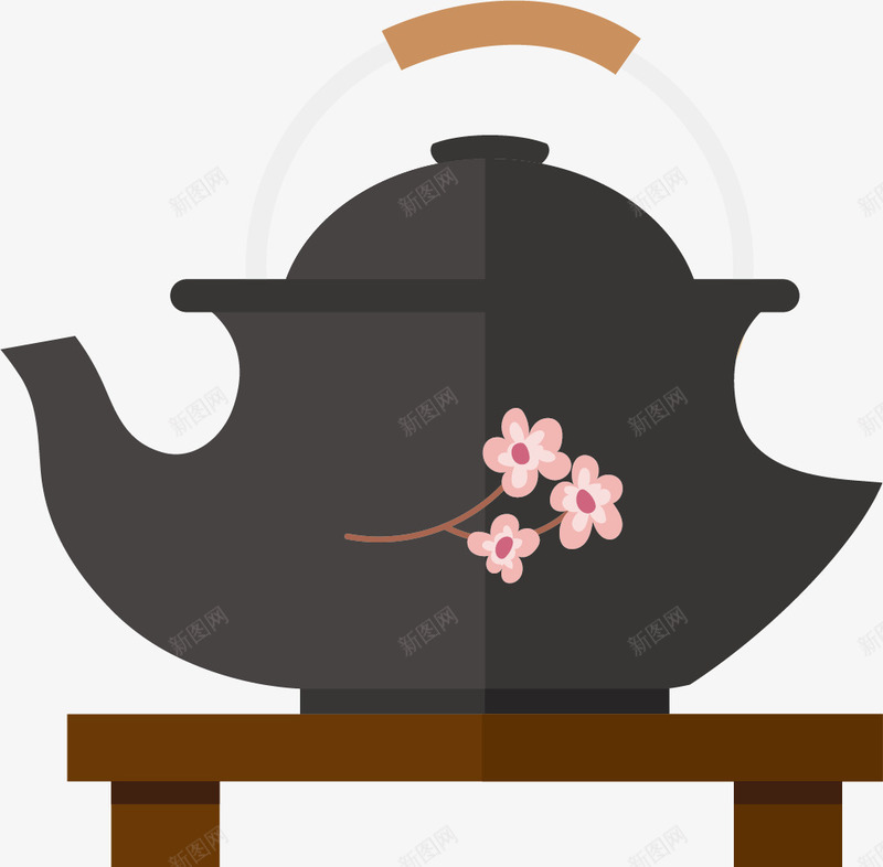 花茶陶瓷壶png免抠素材_88icon https://88icon.com 清香花茶 煮茶 煮茶茶具 百合花 百合花茶 花茶 陶瓷壶