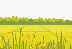 黄色二十四节气谷雨小麦素材
