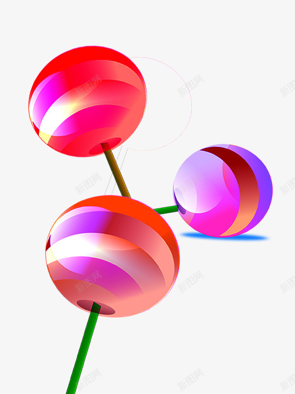 彩色条纹球形棒棒糖png免抠素材_88icon https://88icon.com 儿童零食素材 彩色条纹 棒棒糖 球形