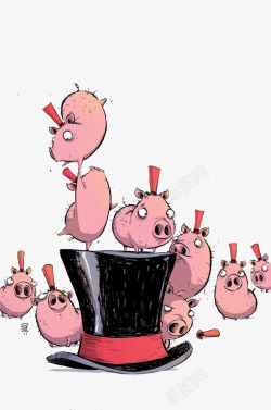 粉色小猪插画素材