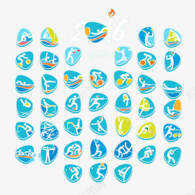 里约2016大体育背景里约奥运会运动图标图标