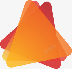 橘红三角艺术边框矢量图素材
