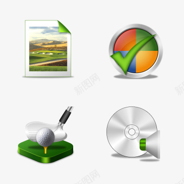 dvd影碟机高尔夫球图标图标