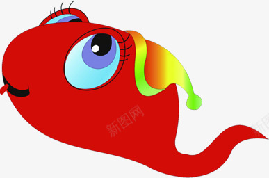 创意手绘扁平红色的小鱼造型png免抠素材_88icon https://88icon.com 创意 扁平 红色 造型