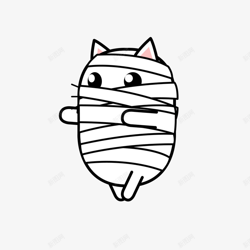 卡通万圣节卡通可爱猫咪木乃伊矢量图ai免抠素材_88icon https://88icon.com 万圣节 卡通 卡通可爱 可爱 可爱卡通 木乃伊 矢量图