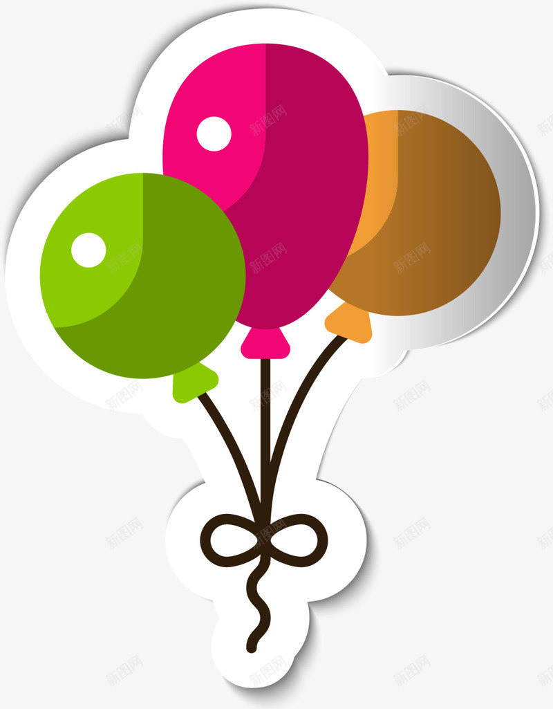 儿童节彩色气球贴纸png免抠素材_88icon https://88icon.com 儿童节 六一节 彩色气球 气球贴纸 节庆气球 装饰图案