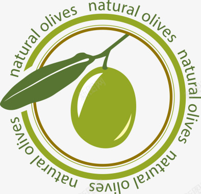 橄榄油环形标签图标图标