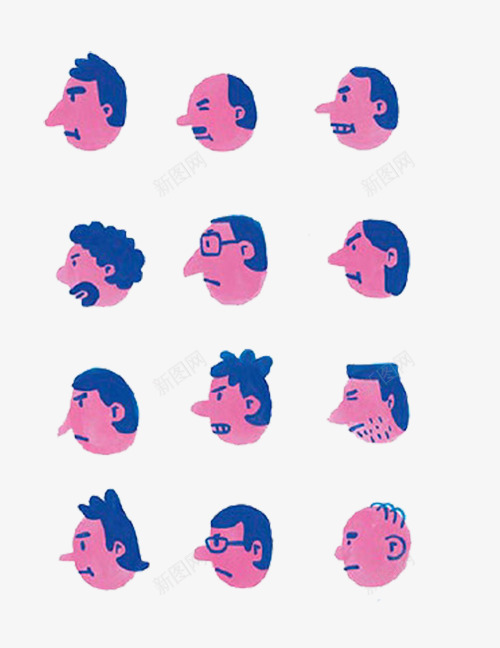 卡通男人发型png免抠素材_88icon https://88icon.com 发型 男人 男士 造型