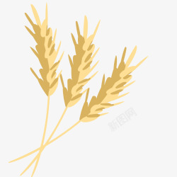 卡通手绘小麦植物矢量图素材