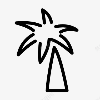 矢量树热带椰子树图标图标