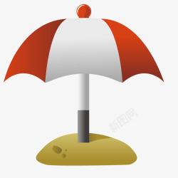 白红质感卡通雨伞素材