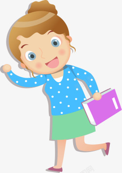卡通打招呼的女教师素材