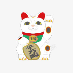 卡通手绘可爱的招财猫素材