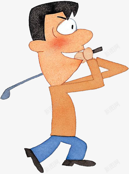 打高尔夫的男人png免抠素材_88icon https://88icon.com 卡通 手绘 服饰 橘色 男人 高尔夫 高尔夫球杆