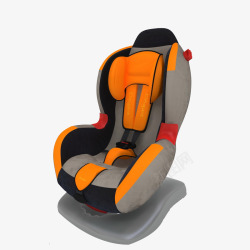 灰橘色舒适儿童汽车座椅素材