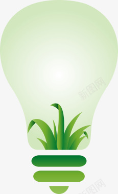 绿色节能灯泡图标图标