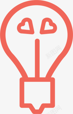 灯泡红色创意图标图标
