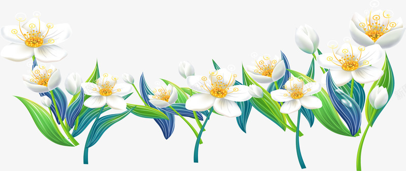 创意手绘花卉植物造型效果白色png免抠素材_88icon https://88icon.com 创意 效果 植物 白色 花卉 造型