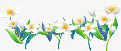 创意手绘花卉植物造型效果白色素材