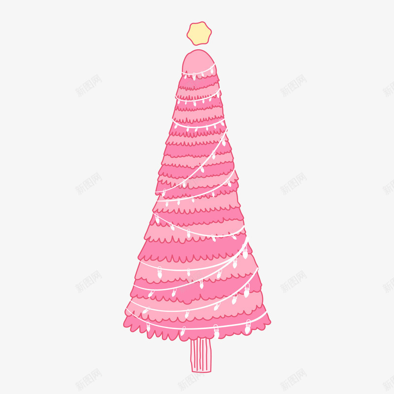 粉色圣诞树png免抠素材_88icon https://88icon.com png图形 圣诞树 圣诞节 灯泡 粉色 装饰
