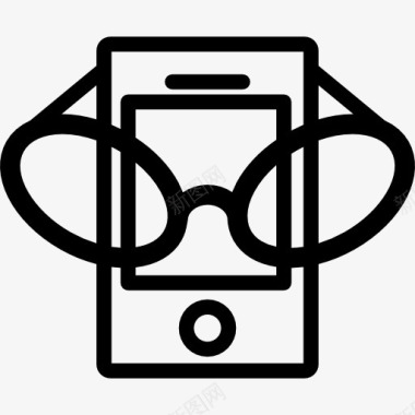 视觉手机和眼镜图标图标