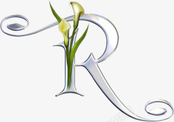 金属字母R素材