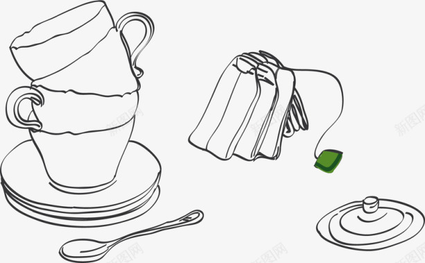 清香洗杯花茶矢量图图标图标